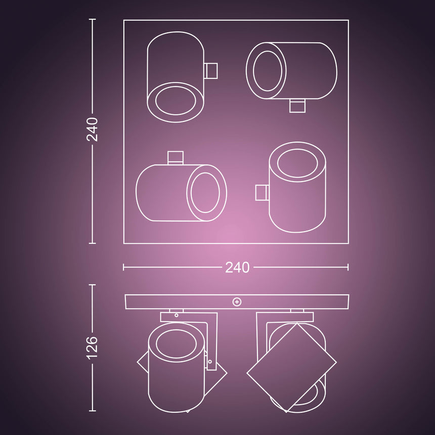 Philips Hue White and Color Ambiance Foco Argenta blanco RGBW 4,2W 1600lm 8720169318199