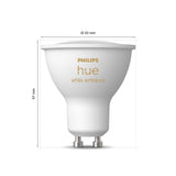 Philips Hue Bombilla dicroica White Ambiance GU10 4,2W 872016923009500 (3 uds) 400lm - imagen 8