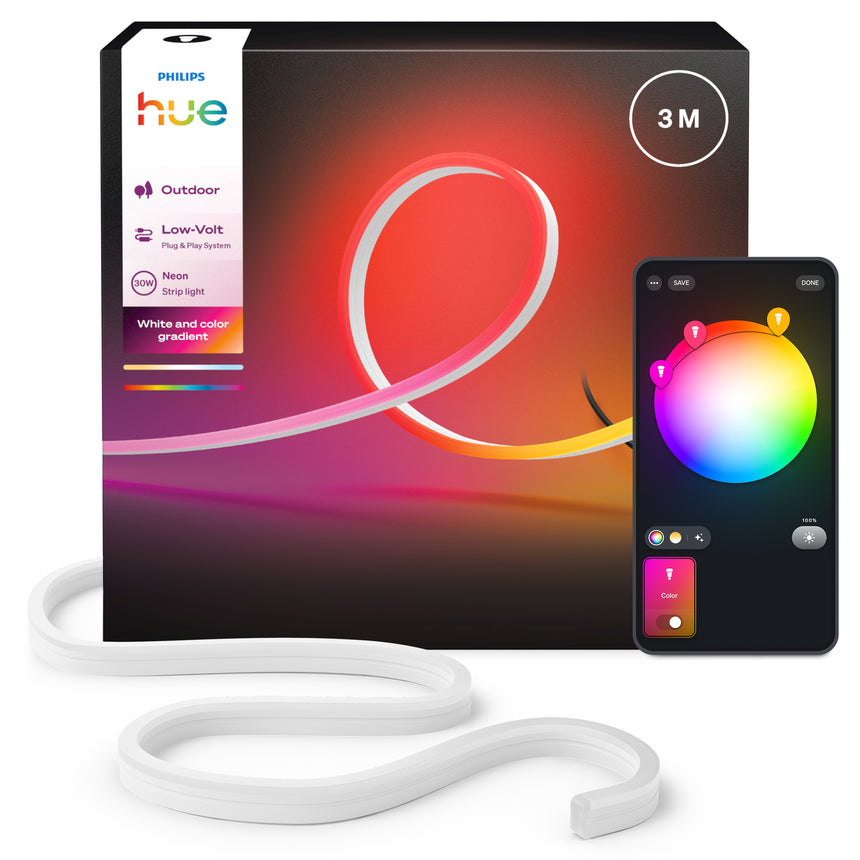 Philips Hue White and Color Ambiance Tira LED neon ledstrip blanco RGBW 30W IP44 87211