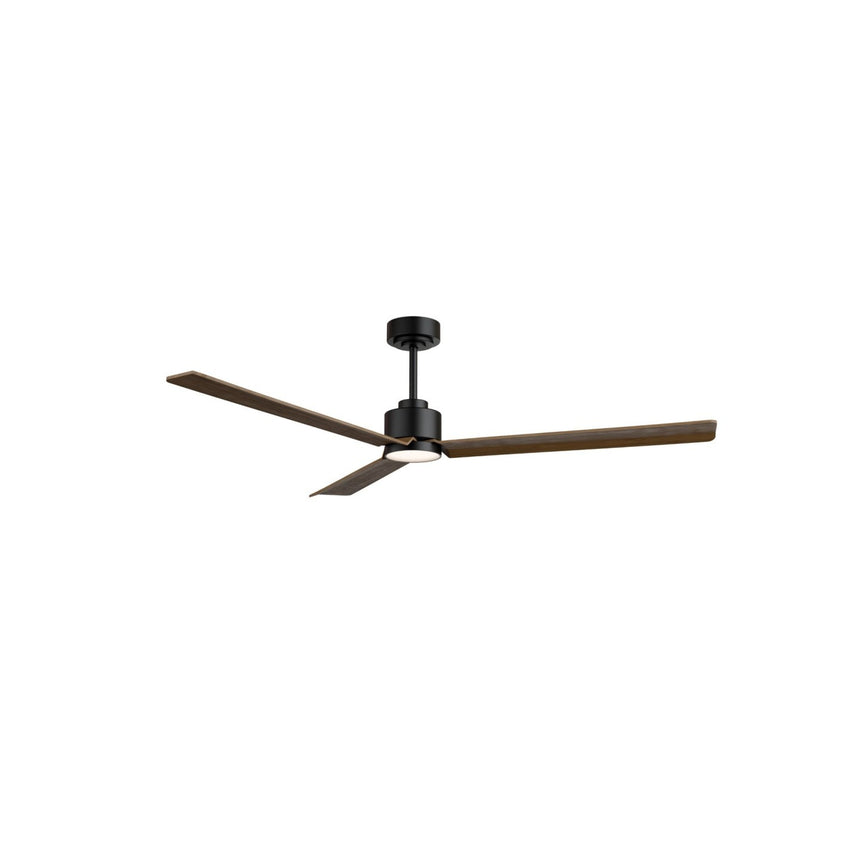 Ventilador de techo con luz Sulion Anne 160cm LED negro y madera oscura motor DC CCT
