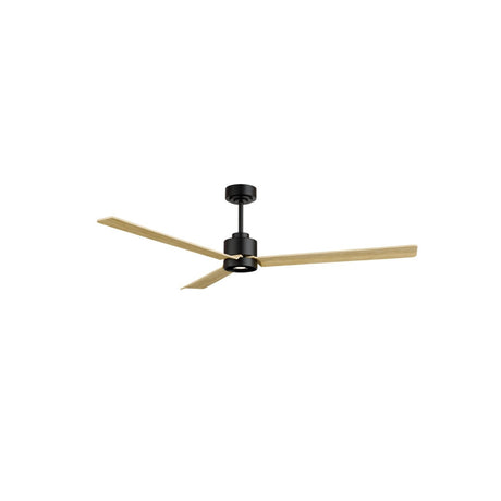Ventilador de techo con luz Sulion Anne 160cm LED negro y madera clara motor DC CCT