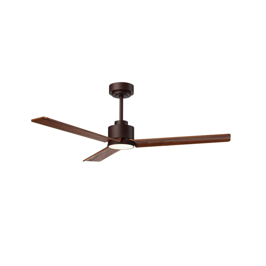 Ventilador de techo con luz Sulion Anne 127cm marrón óxido y madera oscura motor DC