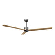 Ventilador de techo con luz Sulion Anne 160cm LED gris grafito y madera clara motor DC