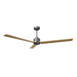 Ventilador de techo con luz Sulion Anne 160cm LED gris grafito y madera clara motor DC