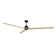 Ventilador de techo con luz Sulion Anne 220cm LED negro y madera clara motor DC CCT
