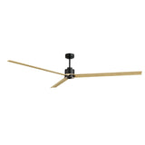 Ventilador de techo con luz Sulion Anne 220cm LED negro y madera clara motor DC CCT