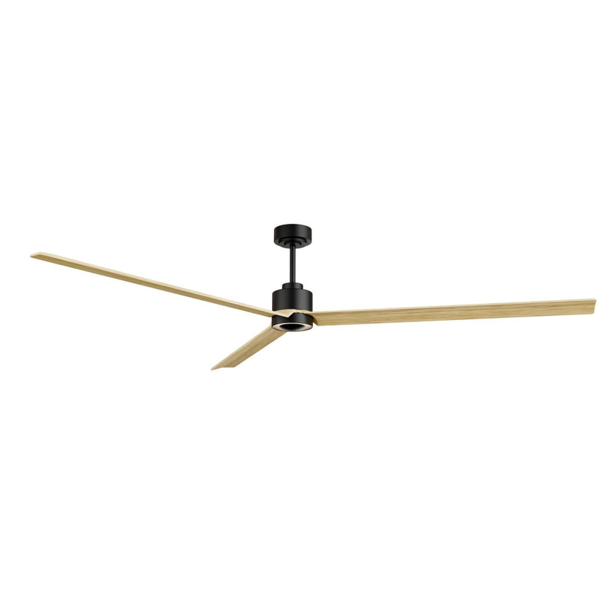 Ventilador de techo con luz Sulion Anne 220cm LED negro y madera clara motor DC CCT
