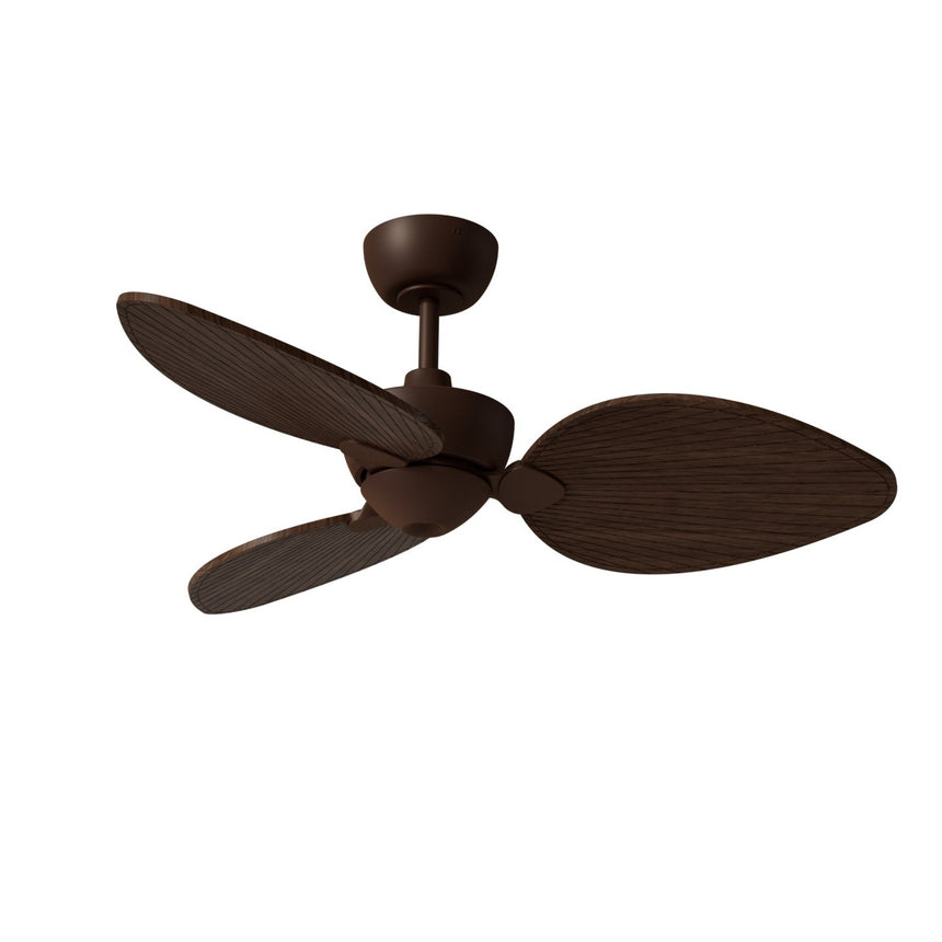 Ventilador de techo con luz Sulion Alma 100cm marrón óxido y madera oscura motor DC