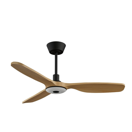 Ventilador de techo con luz Sulion Balcony Neo 107cm LED negro y madera media motor DC