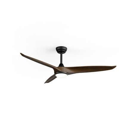 Ventilador de techo con luz Sulion Nova 152cm LED negro y madera oscura motor DC CCT