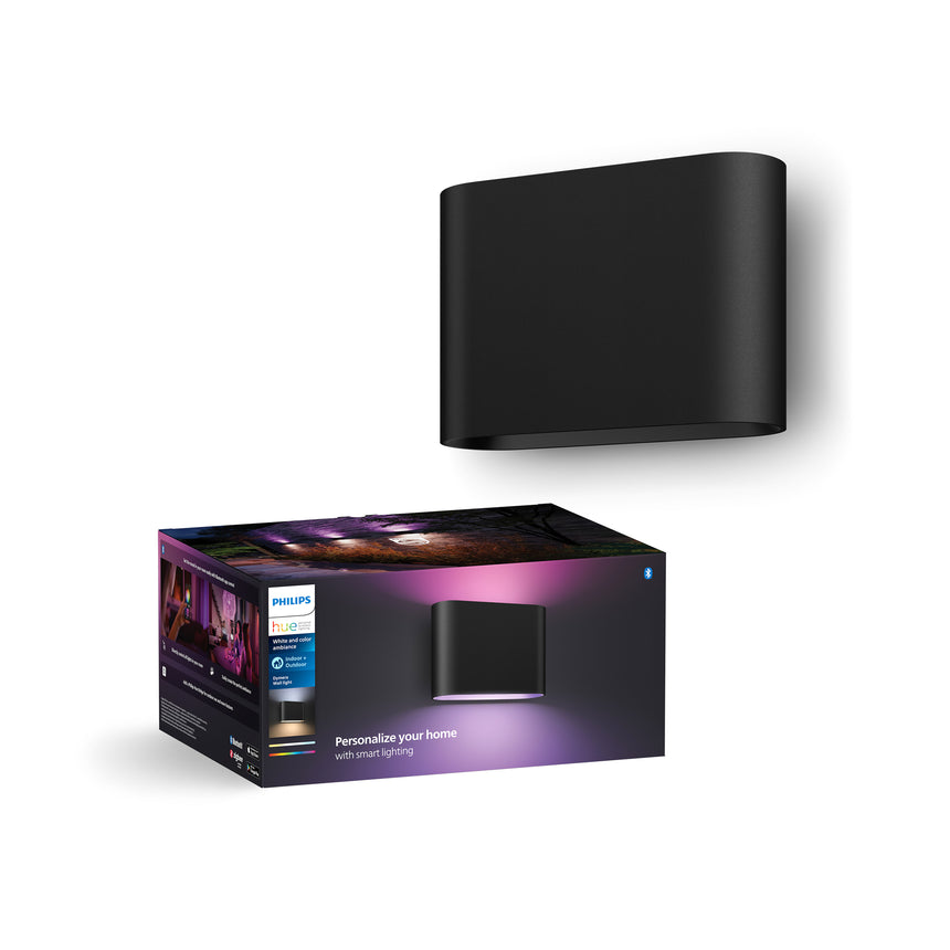 Philips Hue White and Color Ambiance Aplique de pared dymera negro RGBW 10W IP44 8720169234505