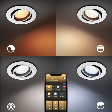 Philips Hue Empotrable Milliskin blanco White Ambiance 5W 6500K 871951433856200 350lm - imagen 6