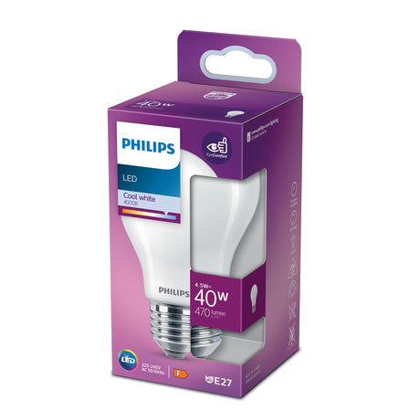 Bombilla de filamento Philips Classic mate A60 40W E27 4000K 470lm 762490