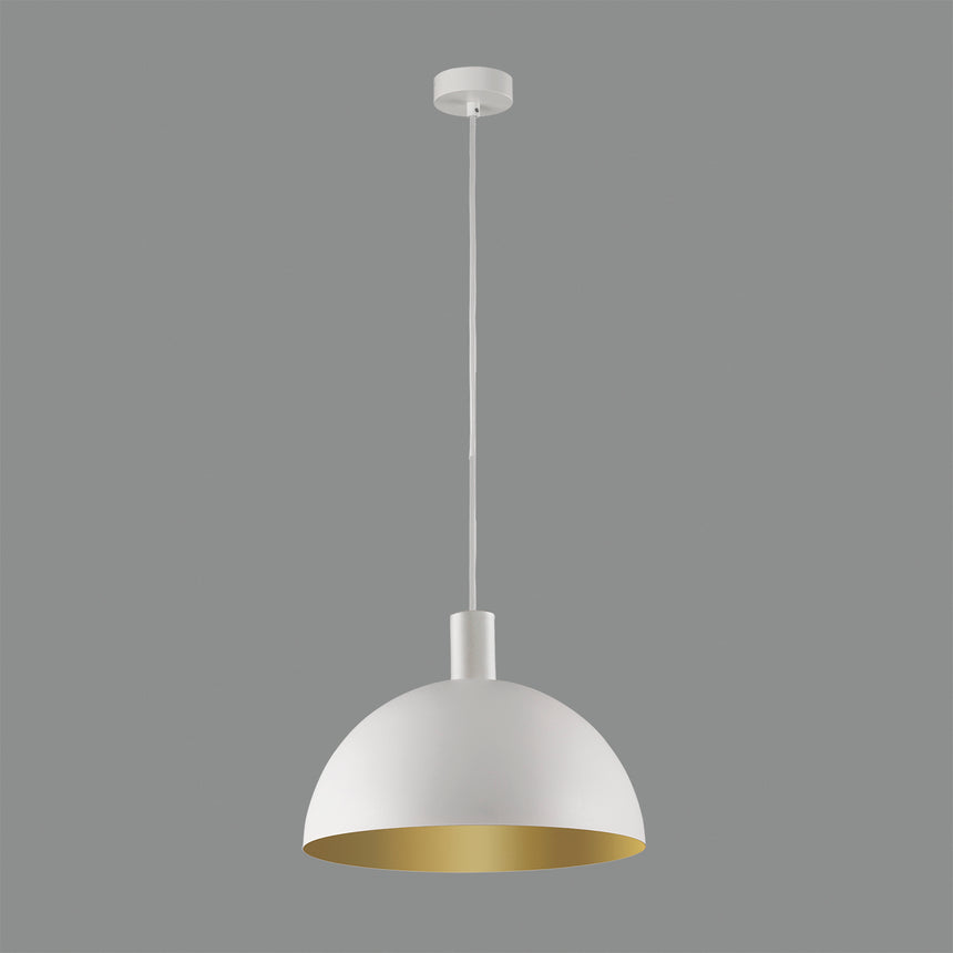 ACB Tiga Lámpara de techo colgante 3707/25 Blanco Texturado/Oro Técnico, LED E27 15W, C3707080BO