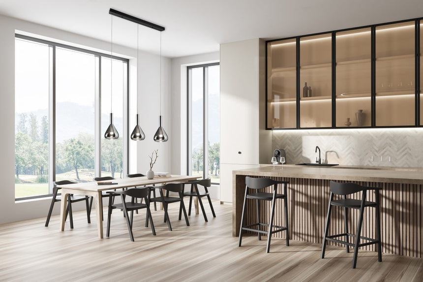 lámpara colgante Trio Cipera estera negra 100cm TRI345010332 - vista 5