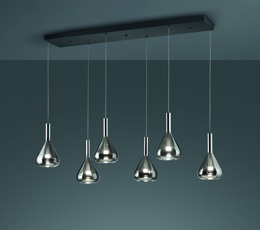 lámpara colgante Trio Cipera estera negra 155cm TRI345010632 - detalle