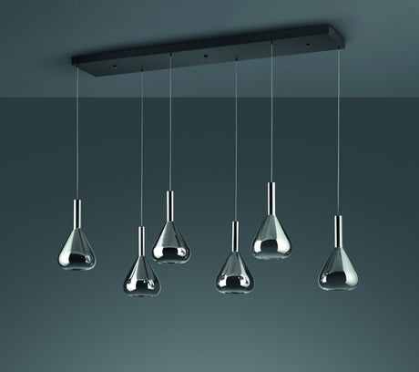 lámpara colgante Trio Cipera estera negra 155cm TRI345010632 - ambiente