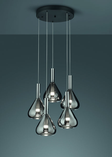 lámpara colgante Trio Cipera estera negra Ø55cm TRI345030532 - detalle