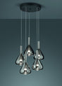 lámpara colgante Trio Cipera estera negra Ø55cm TRI345030532 - detalle