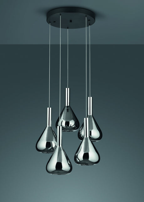 lámpara colgante Trio Cipera estera negra Ø55cm TRI345030532 - ambiente