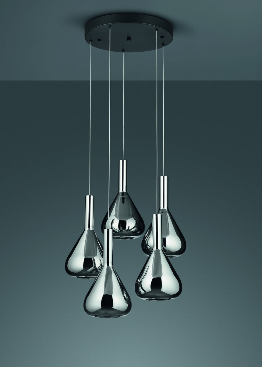 lámpara colgante Trio Cipera estera negra Ø55cm TRI345030532 - ambiente