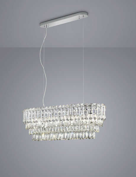 lámpara colgante Trio Malizia cromo 96cm TRI367601006 - detalle