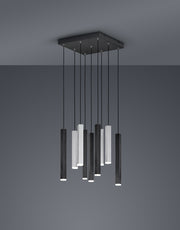 lámpara colgante Trio Civeto estera negra 35cm TRI373510932 - lateral