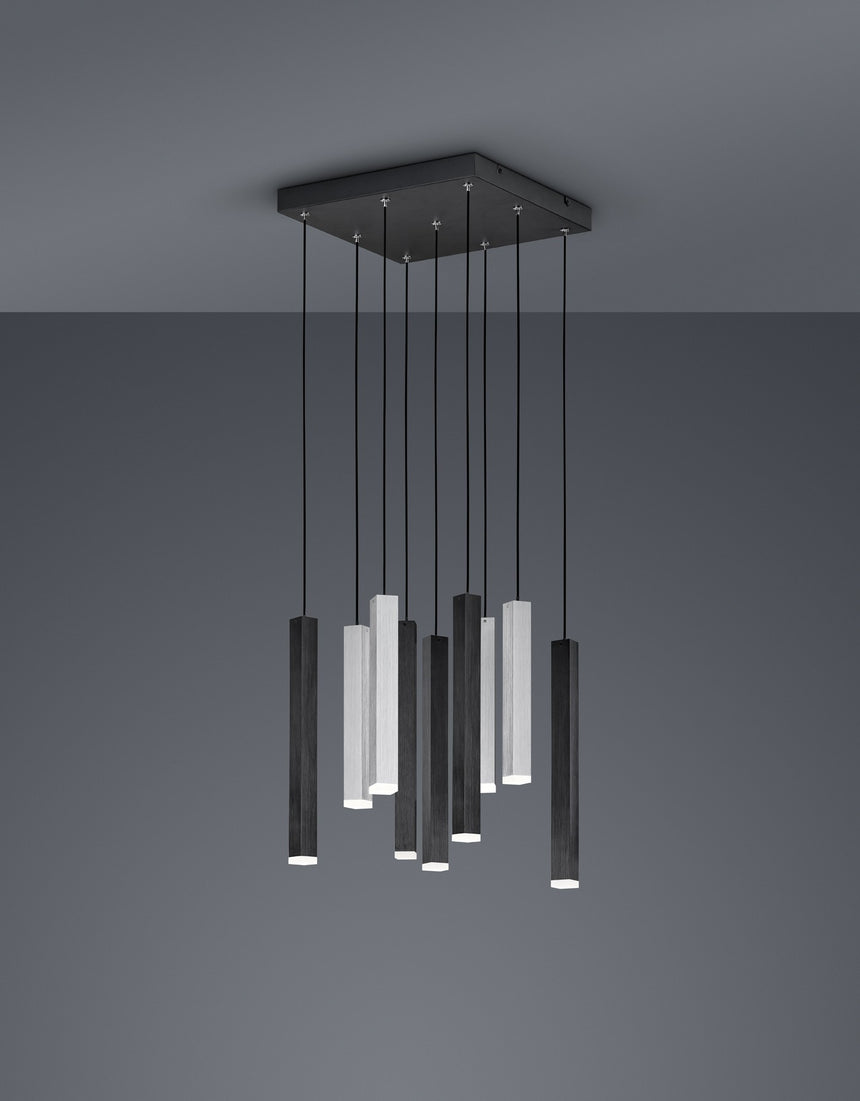 lámpara colgante Trio Civeto estera negra 35cm TRI373510932 - lateral