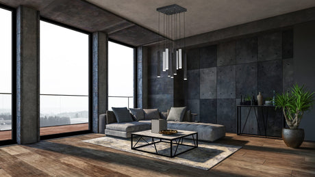 lámpara colgante Trio Civeto estera negra 35cm TRI373510932 - detalle