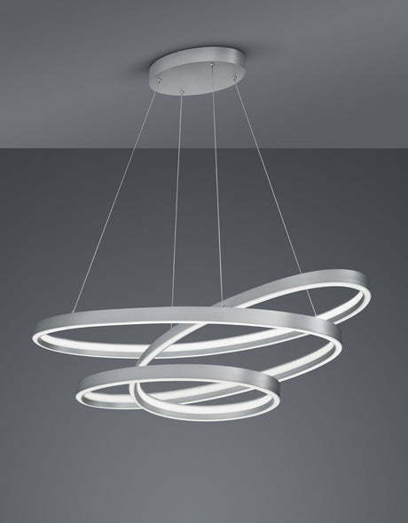 lámpara colgante Trio Ciola níquel mate 115cm TRI377210107 - detalle