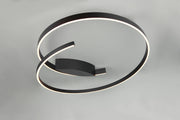plafón de techo Trio Cinardi estera negra Ø75,5cm TRI646110132 - ambiente