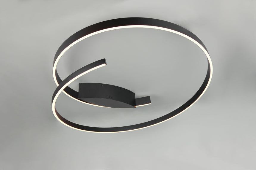 plafón de techo Trio Cinardi estera negra Ø75,5cm TRI646110132 - ambiente