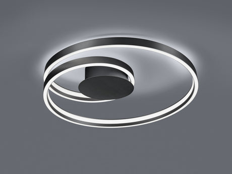 plafón de techo Trio Ciola estera negra Ø72cm TRI677210132 - lateral