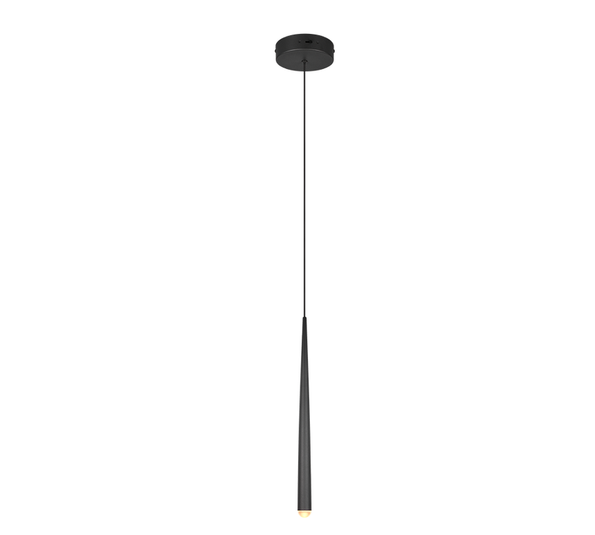 Lámpara de techo colgante Trio Cala LED negro mate regulable 150cm 354810132