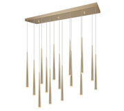 Lámpara de techo colgante Trio Cala LED 15 luces dorado regulable 150cm 354811579