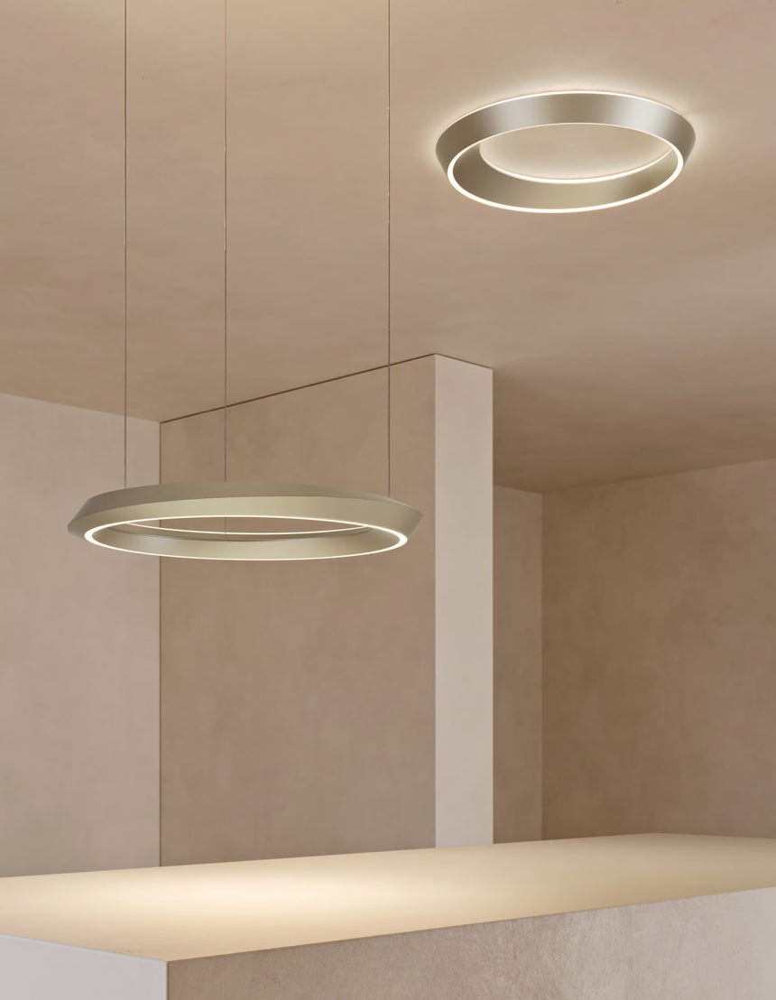 Lodes Lámpara colgante Tidal champán mate LED 2700K 19925-4527
