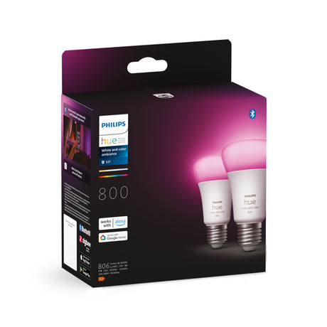 Philips Hue White and Color Ambiance Kit de inicio blanco RGBW E27 9W 806lm (2 uds) 32836500 - imagen 9