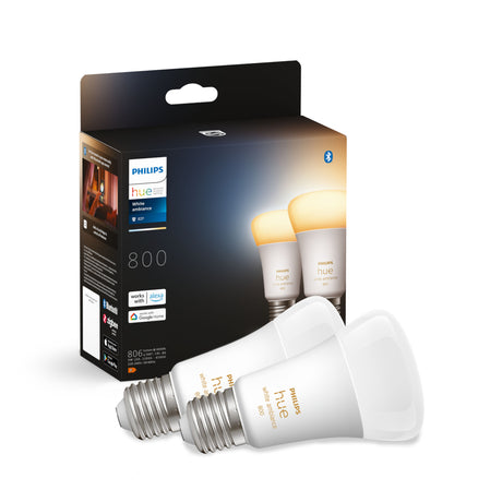 Philips Hue Bombilla 2 luces White Ambiance E27 9W 806lm 32824200