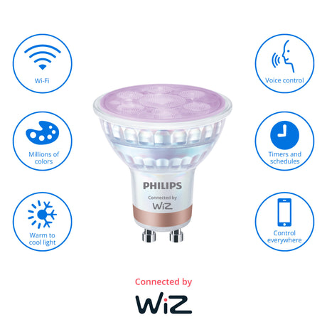 Bombilla LED Dicroica Philips White and color ambiance regulable PAR16 50W GU10 400lm 296800 - vista alternativa