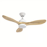 Ventilador de techo LedsC4 Calar blanco madera clara motor DC Ø107cm VE-0016-BLA