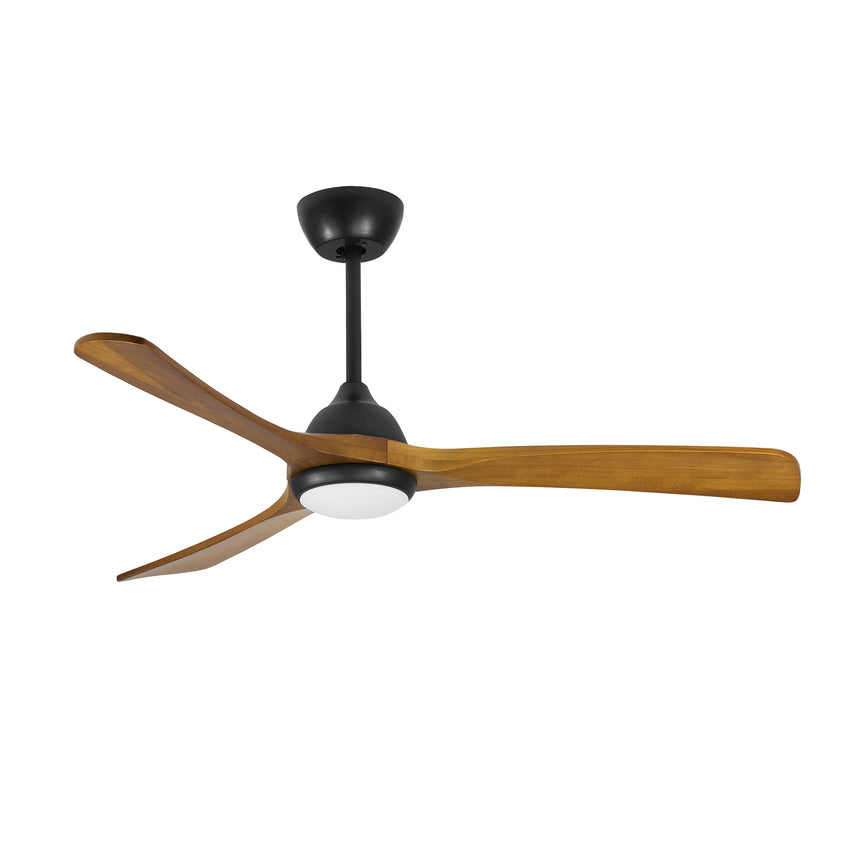 Ventilador de techo LedsC4 Bosc negro madera clara motor DC Ø122cm VE-0092-NEG