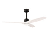 Ventilador de techo LedsC4 Stem Evo negro palas blancas motor DC Ø132cm VE-0095-NBL