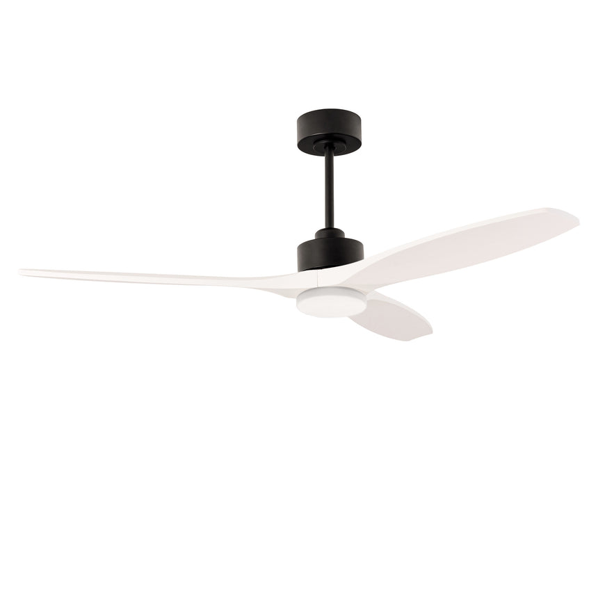 Ventilador de techo LedsC4 Stem Evo negro palas blancas motor DC Ø132cm VE-0095-NBL