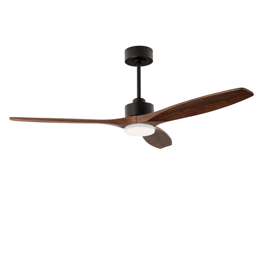 Ventilador de techo LedsC4 Stem Evo negro palas madera oscura motor DC Ø132cm VE-0095-NFF