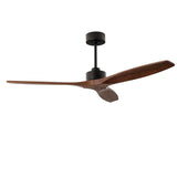 Ventilador de techo LedsC4 Stem Evo negro palas madera oscura motor DC Ø132cm VE-0096-NFF