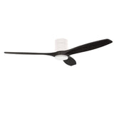 Ventilador de techo LedsC4 Stem Evo tube blanco palas negras motor DC Ø132cm VE-0097-BNE