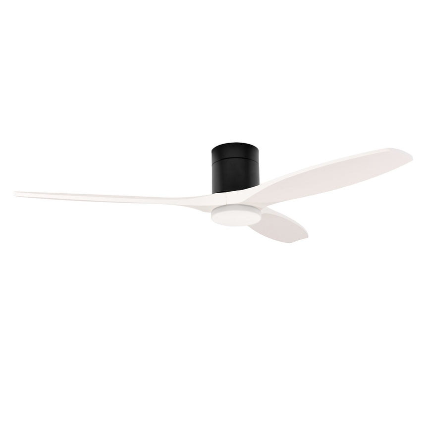 Ventilador de techo LedsC4 Stem Evo tube negro palas blancas motor DC Ø132cm VE-0097-NBL