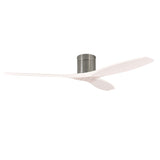 Ventilador de techo LedsC4 Stem Evo tube níquel satinado palas blancas motor DC Ø132cm VE-0098-SBL