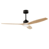 Ventilador de techo LedsC4 Stem Evo negro palas madera clara motor DC Ø122cm VE-0112-NFC