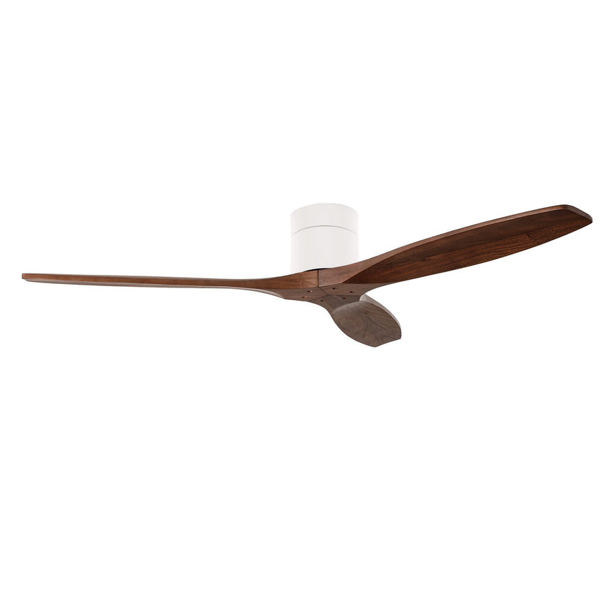 Ventilador de techo LedsC4 Stem Evo tube blanco palas madera oscura motor DC Ø122cm VE-0115-BFF